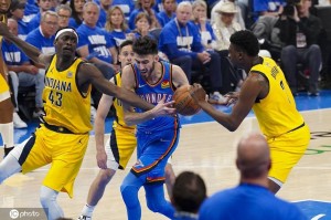 总决赛G2半场：雷霆三少合砍35分 步行者攻防遭压制