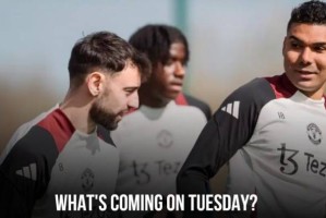 曼联当地时间周二上午在卡灵顿进行训练，随后将出发前往毕尔巴鄂