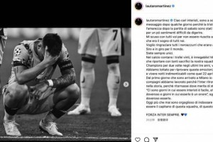 劳塔罗致信内拉祖里：请接受我的歉意，我未能实现我们共同的梦想