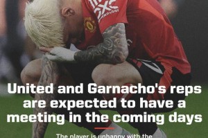 将帅失和！ESPN：加纳乔不满主帅阿莫林，将与曼联会面谈判转会