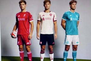 利物浦新赛季三款球衣设计泄露：红色、白色、薄荷绿色