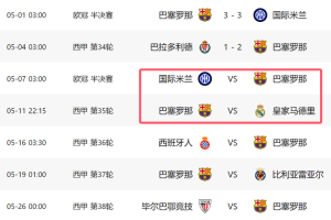 2-1后！巴萨战国米皇马，4天定赛季成败：1胜1平或拿欧冠西甲2冠